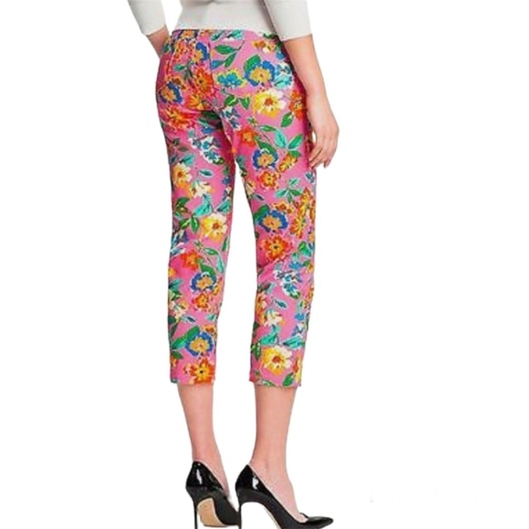 Kate Spade 30 Broome Street Floral Pink Capri Pants - Picture 2 of 11
